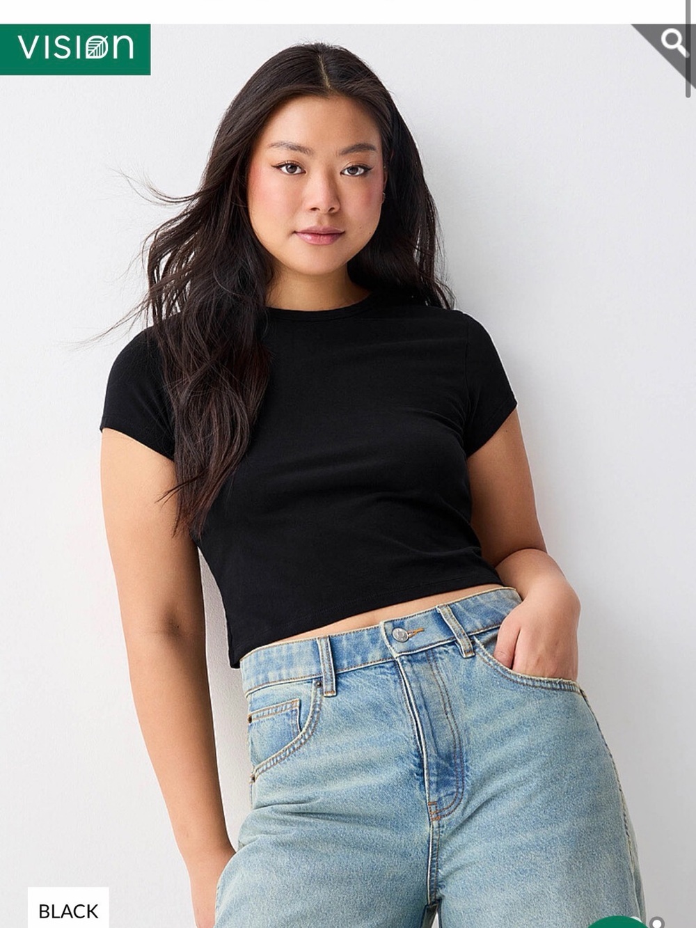 twik Black Cropped Crewneck Tee